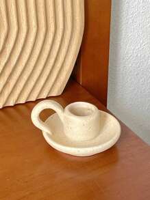 Cirelle 1pc Vintage Plain Ceramic Candlestick Holder, Ceramic Candle Aroma Diffuser Stand, Suitable For Home Decor, Photography Props, Living Room, Coffee Table, Kitchen Dining Table Candle Light Dinner, Holiday Decoration (Ceramic Candle Holder Only, Candles Not Included) Gifts Birthday Graduation