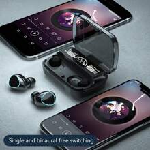 Bluetooth Earphones Handfree LED Dispay Headphones Bluetooth HiFi Stereo Music Wireless Earbuds Waterproof Gaming Headset For Xiao Mi Iph One Smartphone Touch Earphones - Black - View 2