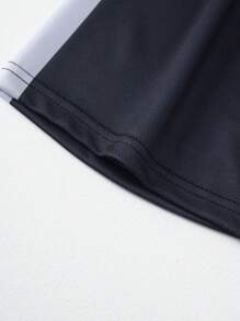 青少年男孩透气速干运动跑步短裤，宽松版型，网眼面料，户外健身百慕大裤 - 黑色 - 查看 8