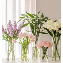 1pc Acrylic Vase, Modern Decoration Transparent Vase For Living Room And Dining Table, Unique Vase For Room Decoration, Transparent Vase For Nurturing Flowers, Flower Vase For Placing Flowers, Circular Vase For Waking Up. - Clear - View 4