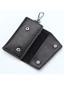 1 pieza Bolsa compacta para llaves, billetera con llavero organizada con cierre de broche , bolsa de llaves de moda con opciones de multicolor, accesorio unisex mini cartera