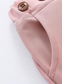 2pcs Young Boy Summer Short Sleeve Shirt And Suspender Shorts Sets, Gentleman Style - Pink - View 6