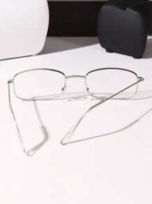 1 件小方形轻便眼镜框，适合窄脸女士，金边，超轻矩形铜合金眼镜复古透明眼镜配件女士眼镜配件 - 均碼 - 查看 4