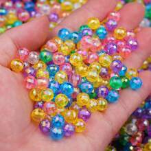 100pcs 8mm Mixed Color AB Faceted Round Acrylic Beads, For Jewelry Making DIY Bracelets Necklaces Phone Charms Crafts