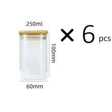 1PC/6PCS/12PCS Clear Glass Jars, Glass Condiment Jar, Spice Container With Airtight Bamboo Lids - Perfect For Tea, Coffee, Spice, Candy Storage - Includes Labels And Markers For Easy Organization - Ideal Kitchen Gadgets And Party Supplies
