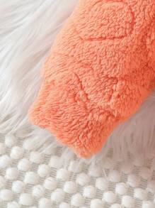 Girls' Winter New Warm Plush Love Hooded Korean Fashion Two-Piece Suit, Suitable For Outdoor Scenes. - 橘色 - 查看 5