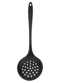 Ensemble de 8 ustensiles de cuisine en silicone pour poêles antiadhésives - Outils de cuisine résistants à la chaleur avec crochets (Noir) - Comprend une spatule, une pelle à égoutter, une cuillère à riz, un passoire, une louche à soupe, des pinces à aliments, une pelle à wok, une pince à nouilles - Ustensiles de cuisine essentiels pour le sauté