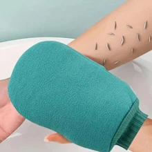 1 件男女通用纯色去角质沐浴手套，适用于家庭的实用沐浴刷，非常适合清洁和擦洗身体，适合家庭、旅行和酒店，是送给朋友和家人的绝佳圣诞礼物，家居浴室装饰秋季装饰返校 - 彩色 - 查看 2