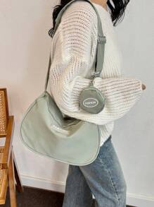 尼龙饺子形休闲手提包带小袋，夏季新款女士设计