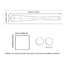 1/2/3/4/5件套男士花卉印花领带、丝缎领带、银色领带夹、口袋巾、袖扣和胸花，多种组合可选，适合作为父亲节、周年纪念日、生日等场合的礼物。经典花卉图案与燕尾服和西装完美搭配，让您在舞会、婚礼、庆典、典礼、正式会议、休闲派对和重要时刻等任何场合脱颖而出。男士领带