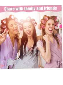 36pcs Self-Adhesive Hair Rollers Set For Different Hair Lengths, Heatless Curlers With Clips As Diy Hair Styling Tool