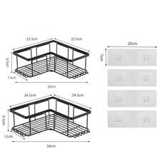 3PCS Stainless Steel Corner Shower Rack With No Drilling, Wall-Mounted Bathroom Storage Rack For RV Showers And Bathtubs - Black - View 11