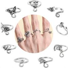 9pcs Adjustable Crochet Stitch Markers Set, Animal & Plant Crochet Locking Stitch Markers Tools, Crochet Ring For Yarn Guide, Finger Protector For Knitting And Crocheting, Women Knitting And Crochet Accessories (Random Color Plastic Stitch Markers)