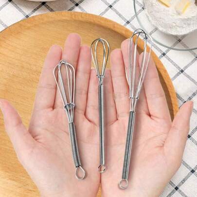 1 pièce/3 pièces (S+M+L) Mini fouet à œuf en acier inoxydable, batteur à œuf classique pour la cuisine