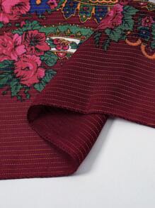 1 pièce Bandeau/Bandana élégant pour femme avec imprimé métallique multicolore, accessoire de mode polyvalent, convient comme cadeau de fête pour une robe - Rouge foncé - Voir 6