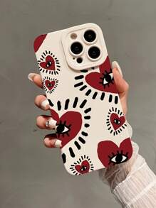 心形大眼睛手机壳适用于 iPhone 14 Pro、16/15 Pro Max、iPhone 13 Pro Max、14、12 Pro、11 Pro、Xs、Xr、Xs Max、7 和 8 Plus，全新保护壳 - 彩色 - 查看 1