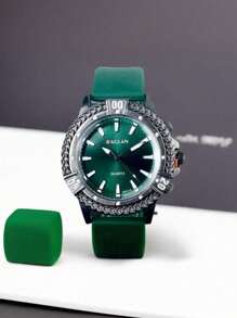Men's Business Wrist Watch, Fashion Casual Quartz Watch For Men With Retro Sports Silicone Band, Sporty Men's Watches
