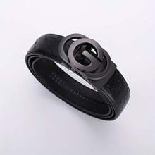 Men's Fashion Belt Famous Brand Men Genuine Leather Belts Designers High Quality Belts For Men Luxury Business Fashion Work Jeans Dress Belt - 黑色 - 查看 1