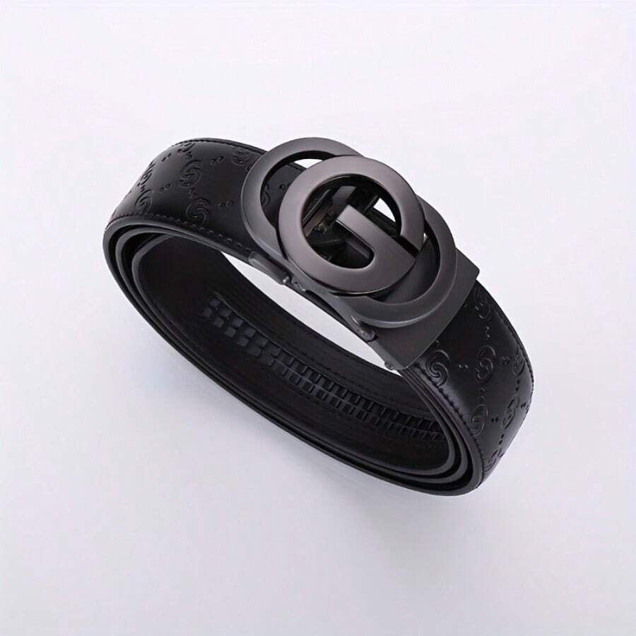 Men's Fashion Belt Famous Brand Men Genuine Leather Belts Designers High Quality Belts For Men Luxury Business Fashion Work Jeans Dress Belt - 黑色 - 查看 1