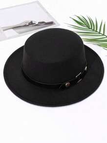 这款优雅的羊毛毡帽适合夏季海滩、女士日常和度假穿着，饰有圆形铆钉和对称腰带，是一款装饰性的西部牛仔帽，适合即将到来的复活节和夏季。 - 純色 - 查看 18