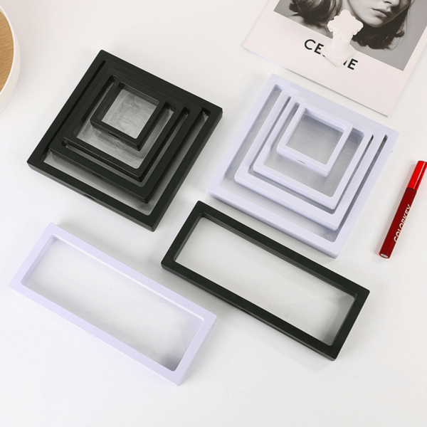 5pcs Transparent Dustproof PE Box Thin Film Floating Display Box For Rings, Jewelry, Necklace Packaging & Storage For Women Storage Organizer Travel Essentials Father Gift Back To School