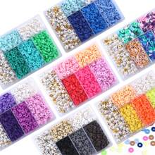 1750pcs Polymer Clay Bead Bracelet Making Kit, Spacer Flat Round Polymer Clay Beads For Jewelry Making, DIY Handmade Beaded Necklace Earrings Charm Pendant - Soft Clay Bead Set - View 7