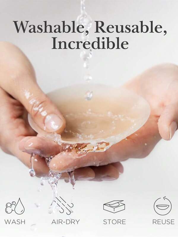 1Pair Reusable Invisible Silicone Nipple Cover Boob Pads Self Adhesive Breast Chest Bra Pasties Pad Mat Stickers Accessories Lift For Woman