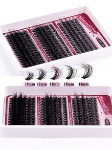 300 Stück/270 Stück natürliche flauschige DIY Wimpernverlängerung 40D+50D+60D/60D+80D+100D, weiche & flexible Büschel-Wimpern geeignet für Anfänger, gemischte Länge (10-16mm), wiederverwendbare Wimpernbüschel, Wimpernbüschel, Einzelwimpern, Wimpern, Falsche Wimpern