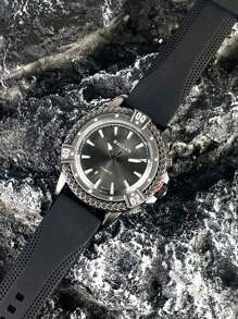 Men's Business Wrist Watch, Fashion Casual Quartz Watch For Men With Retro Sports Silicone Band, Sporty Men's Watches