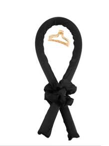 1个免加热卷发器，可重复使用的卷发丝带卷发器，无需加热，带发夹，打造自然柔和的波浪卷发，DIY美发工具，适合睡眠或过夜使用。 - 黑色 - 查看 6