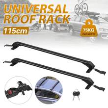 Lockable Aluminium Car Roof Rack Bars Without Rail Anti Theft Luggage Carrier - Black - View 3