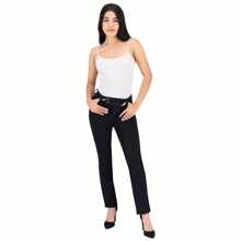 BRITOS JEANS Pantalón Recto Britos Jeans Mujer Negro Mezclilla 025376