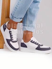 Women's Casual Tennis Shoe, Ideal For Everyday Wear, Gym, Leisure, Super Casual And Comfortable, Original! - Đen và trắng - Xem 5