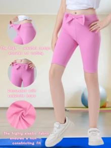 Tween Girl Summer Solid Color Sweet Cute 2 In 1 Dress With Leggings,Simple Cas - Multicolor - View 2