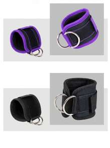 1pc Adjustable Ankle Strap With D-Rings, Fitness Leg Strength Training Belt With Buckle, Gym Workout Wrap - Multicolor - View 3