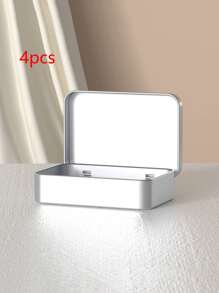 全新方形锡制收纳盒，小型金属收纳盒，适用于珠宝、钥匙、硬币、婚礼糖果容器