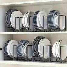 1pc/2pcs Stainless Steel Drawer-Style Dish Rack, Vertical Plate Holder For Kitchen Cabinet, Countertop And Pantry Storage, Rust-Proof Draining Rack - Multicolor - View 6