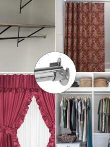 1/2/4 pièces Support de tringle d'armoire en acier inoxydable, support de tringle d'armoire ultra-résistant, support de tringle en forme de U, convient pour les tuyaux, les armoires, les tringles à rideaux