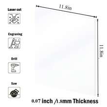 2 块压克力/有机玻璃板 11.8 英寸 X 11.8 英寸 X 0.07 英寸厚铸件，1.8 毫米透明有机玻璃塑料板，用于工艺项目、婚礼空白、切割成徽标、桌号和商业标志。