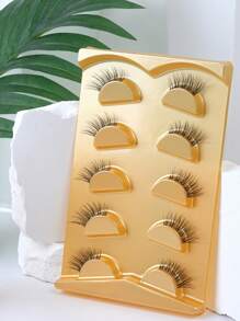 5 Pairs B29 Wispy Cat Eye Natural Short False Eyelashes With Transparent Band, Faux Mink Lashes Strip Lashes, Lashes, Eyelashes, Fake Lashes - Cat Eye Lashes - View 4