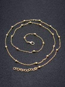 1 件简约串珠链腰链，女士度假、约会、礼物、日常佩戴配饰 - 款式1 - 查看 4