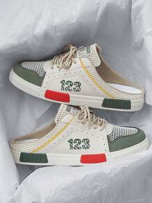 Sandalias deportivas casuales para hombre con suela gruesa, antideslizantes, resistentes al desgaste, talla extra grande 47, estilo desenfadado slip-on, de malla de punto transpirable, con cordones, resistentes a los olores, calzado deportivo casual de moda para uso diario y trabajo