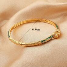 1pc Copper Minimalist Luxury Elegant Cuff Bracelet, Women Gift - Multicolor - View 9