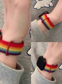 Correa de Apple Watch 1 pieza unisex de nailon tejido compatible con Apple Watch de 42 mm, 38 mm, 40 mm, 41 mm, 44 mm, 45 mm, 46 mm, 49 mm, correa de repuesto para smartwatch de moda compatible con Apple Watch Serie Ultra2, Ultra SE2, SE, 10, 9, 8, 7, 6, 5, 4, 3, 2, 1, gran regalo de vuelta a la escuela