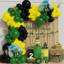 3 piezas de globos de lámina de aluminio con diseño de tractor de granja, globos de aluminio de gran tamaño de 25 pulgadas, muy adecuados para decoraciones de fiesta con tema de granja, decoraciones de fiesta de cumpleaños - Multicolor - Ver 2