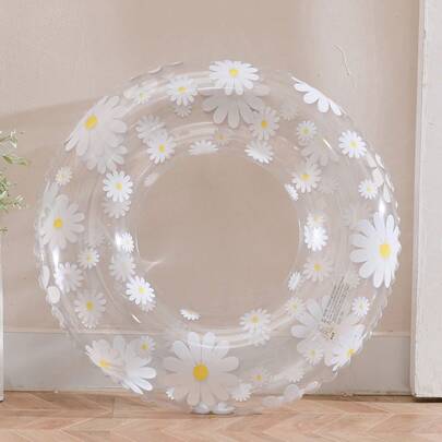 1 件花卉图案充气游泳圈，非常适合户外泳池、海滩、派对 - 成人完美的夏季礼物，户外游泳配件|装饰性泳衣活力泳池漂浮装置