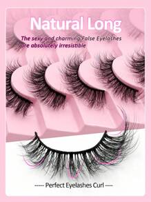 7 Pairs 3D Faux Mink Volumes Fake Lashes Soft Fluffy Natural Long False Eyelashes Extensions