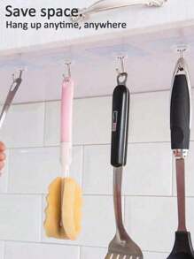 Self-Adhesive Curtain Rod Brackets, Adjustable Telescopic Curtain Rod Hooks, Suitable For Home, Living Room, Bedroom, Kitchen, Bathroom, Hotel Curtain Hooks Gifts Birthday Graduation