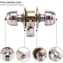 Entrance Knob Set Door Knob Door Lock With Lock And Key Stainless Steel Interior Door Knob Round Privacy Door Knobs With Key - Variant1 - View 5