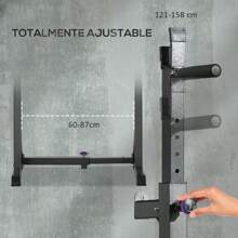 Sportnow SPORTNOW Soporte para Barras de Pesas Multifuncional con Ancho y Altura Ajustable Rack Musculación con Marco de Acero Carga 150 kg para Entrenamiento en Gimnasio Casa Negro